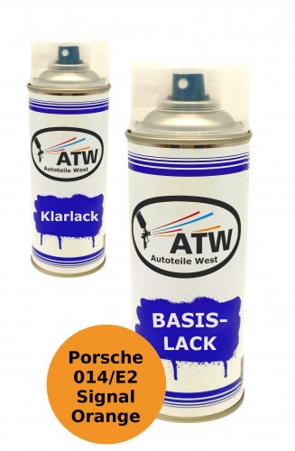 Autolack für Porsche 014 /E2 Signal Orange +400ml Klarlack Set